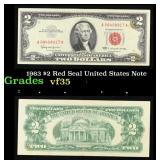 1963 $2 Red Seal United States Note Grades vf++