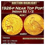 1926-p Gold Indian Quarter Eagle Near Top Pop! $2