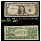 1957A $1 Blue Seal Silver Certificate Grades vf++