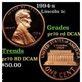 1994-s Proof Lincoln Cent 1c pr70 rd DCAM SEGS