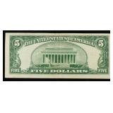 1953 $5 Red Seal United States Note Grades xf