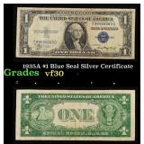 1935A $1 Blue Seal Silver Certificate Grades vf++