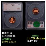 1992-s Proof Lincoln Cent 1c pr70 dcam SEGS