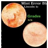 Mint Error Blank Planchet Lincoln Cent 1c Grades U