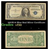 1957B $1 Blue Seal Silver Certificate Grades vf++