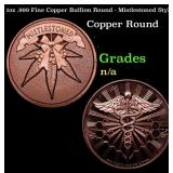 1oz .999 Fine Copper Bullion Round - Mistlestoned