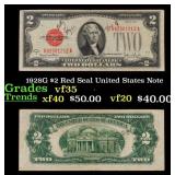 1928G $2 Red Seal United States Note Grades vf++