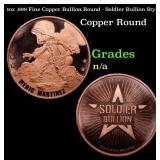 1oz .999 Fine Copper Bullion Round - Soldier Bulli