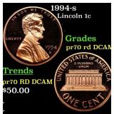 1994-s Proof Lincoln Cent 1c pr70 rd DCAM SEGS