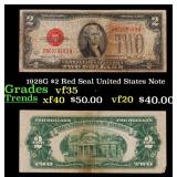 1928G $2 Red Seal United States Note Grades vf++