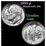 1955-p Roosevelt Dime 10c Grades GEM+ Unc