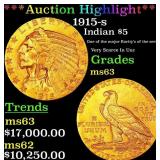 *Highlight* 1915-s Gold Indian Half Eagle $5 Selec