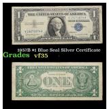 1957B $1 Blue Seal Silver Certificate Grades vf++