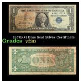 1957B $1 Blue Seal Silver Certificate Grades vf++