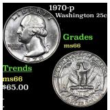 1970-p Washington Quarter 25c Grades GEM+ Unc