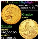 *Highlight* 1912-p Gold Indian Quarter Eagle Near