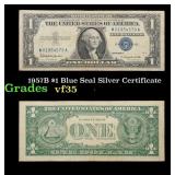 1957B $1 Blue Seal Silver Certificate Grades vf++