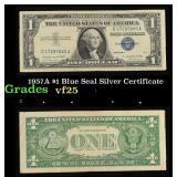 1957A $1 Blue Seal Silver Certificate Grades vf+