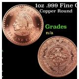 1oz .999 Fine Copper Bullion Round - Aztec Calenda