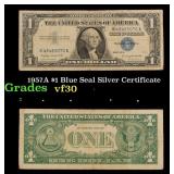 1957A $1 Blue Seal Silver Certificate Grades vf++