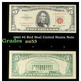 1963 $5 Red Seal United States Note Grades Select