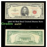 1963 $5 Red Seal United States Note Grades Select