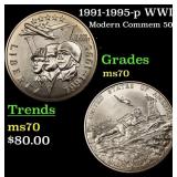 1991-1995-p WWII Modern Commem Half Dollar 50c ms7