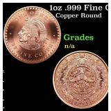 1oz .999 Fine Copper Bullion Round - Aztec Calenda