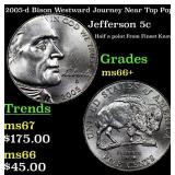 2005-d Bison Jefferson Nickel Westward Journey Nea