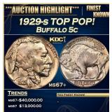 1929-s Buffalo Nickel TOP POP! 5c ms67+ SEGS