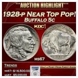 PCGS 1928-p Buffalo Nickel Near Top Pop! 5c ms67 P