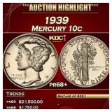 1939 Proof Mercury Dime 10c pr68+ SEGS