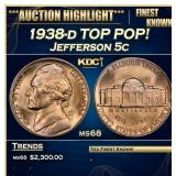 1938-d Jefferson Nickel TOP POP! 5c ms68 SEGS