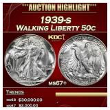 1939-s Walking Liberty Half Dollar 50c ms67+ SEGS