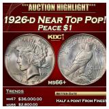 1926-d Peace Dollar Near Top Pop! $1 ms66+ SEGS