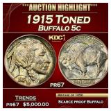 1915 Proof Buffalo Nickel Toned 5c pr67 SEGS