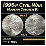 1995-p Civil War Modern Commem Dollar $1 ms70 SEGS