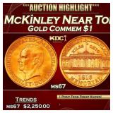 1916 McKinley Gold Commem Dollar Near Top Pop! 1 m