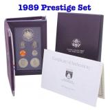 1989 United States Mint Prestige Proof Set 7 Coins