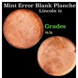 Mint Error Blank Planchet Lincoln Cent 1c Grades U