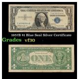 1957B $1 Blue Seal Silver Certificate Grades vf++