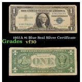 1957A $1 Blue Seal Silver Certificate Grades vf++