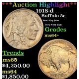 *Highlight* 1918-d Buffalo Nickel 5c Choice+ Unc U