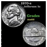 1970-s Jefferson Nickel 5c Grades GEM+ Unc