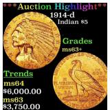 *Highlight* 1914-d Gold Indian Half Eagle $5 Selec