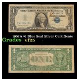 1957A $1 Blue Seal Silver Certificate Grades vf+