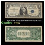 1957B $1 Blue Seal Silver Certificate Grades vf++