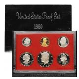 1980 United Stated Mint Proof Set 6 coins