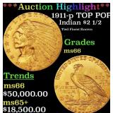 *Highlight* 1911-p Gold Indian Quarter Eagle TOP P