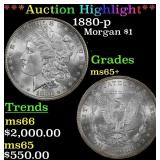 *Highlight* 1880-p Morgan Dollar $1 ms65+ SEGS (fc